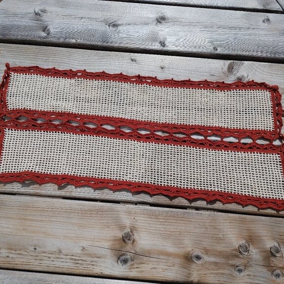 BEAUTIFUL Crochet Rectangle Table Runner - Picture 1 of 5